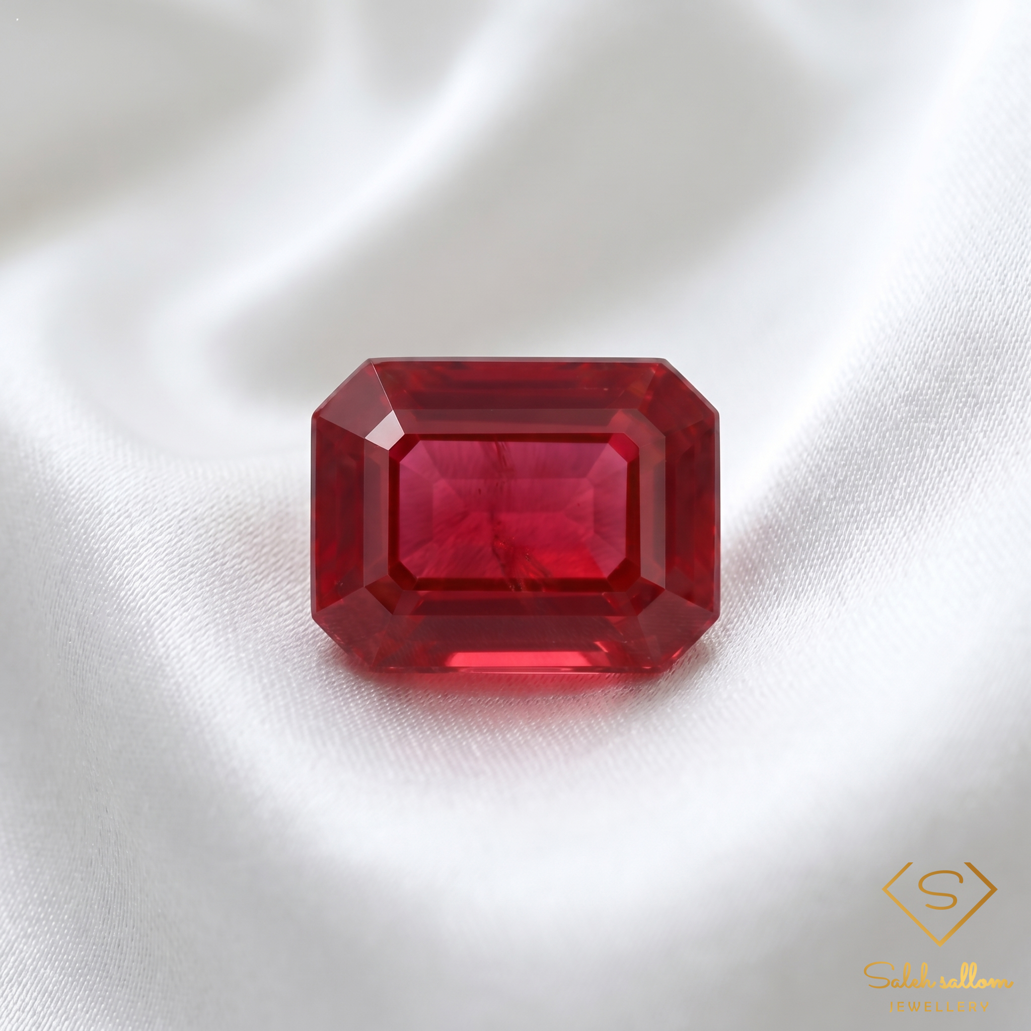Natural Purplish Red Ruby | 0.88 Carat Emerald Cut Ruby | Elegant Rectangular Step-Cut Gemstone Secondary image