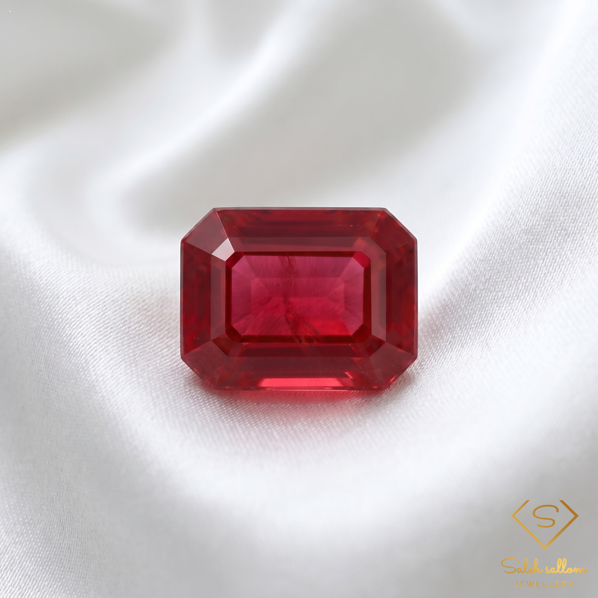 Natural Purplish Red Ruby | 0.88 Carat Emerald Cut Ruby | Elegant Rectangular Step-Cut Gemstone