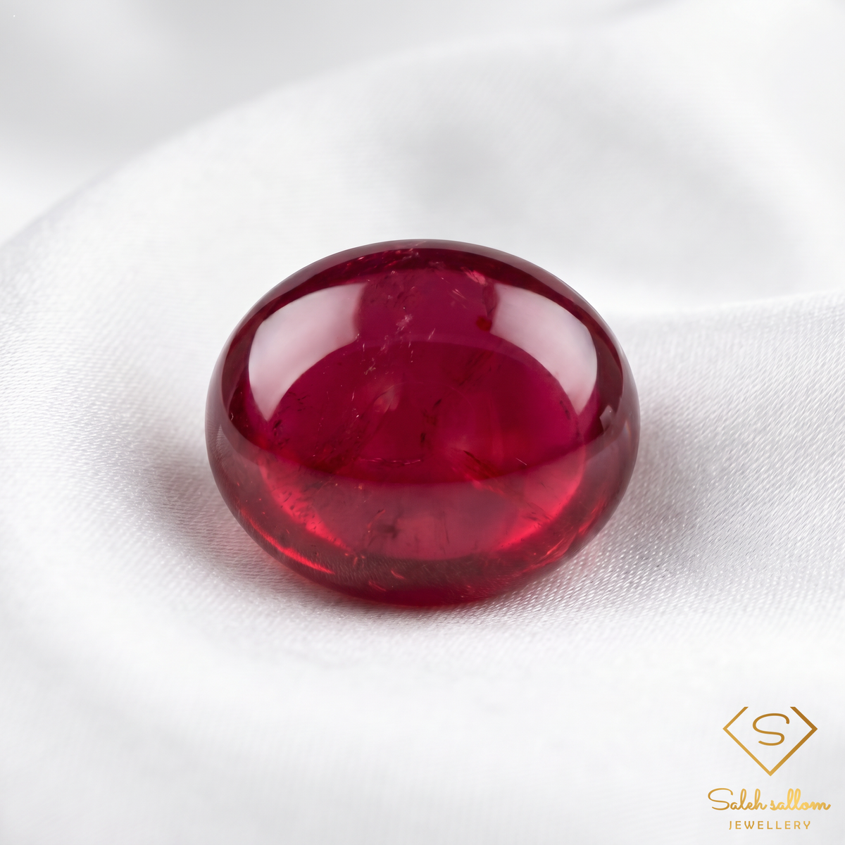 Natural Purplish Red Ruby Cabochon | 3.27 Carat Oval Ruby | Rich Transparent Red Gemstone