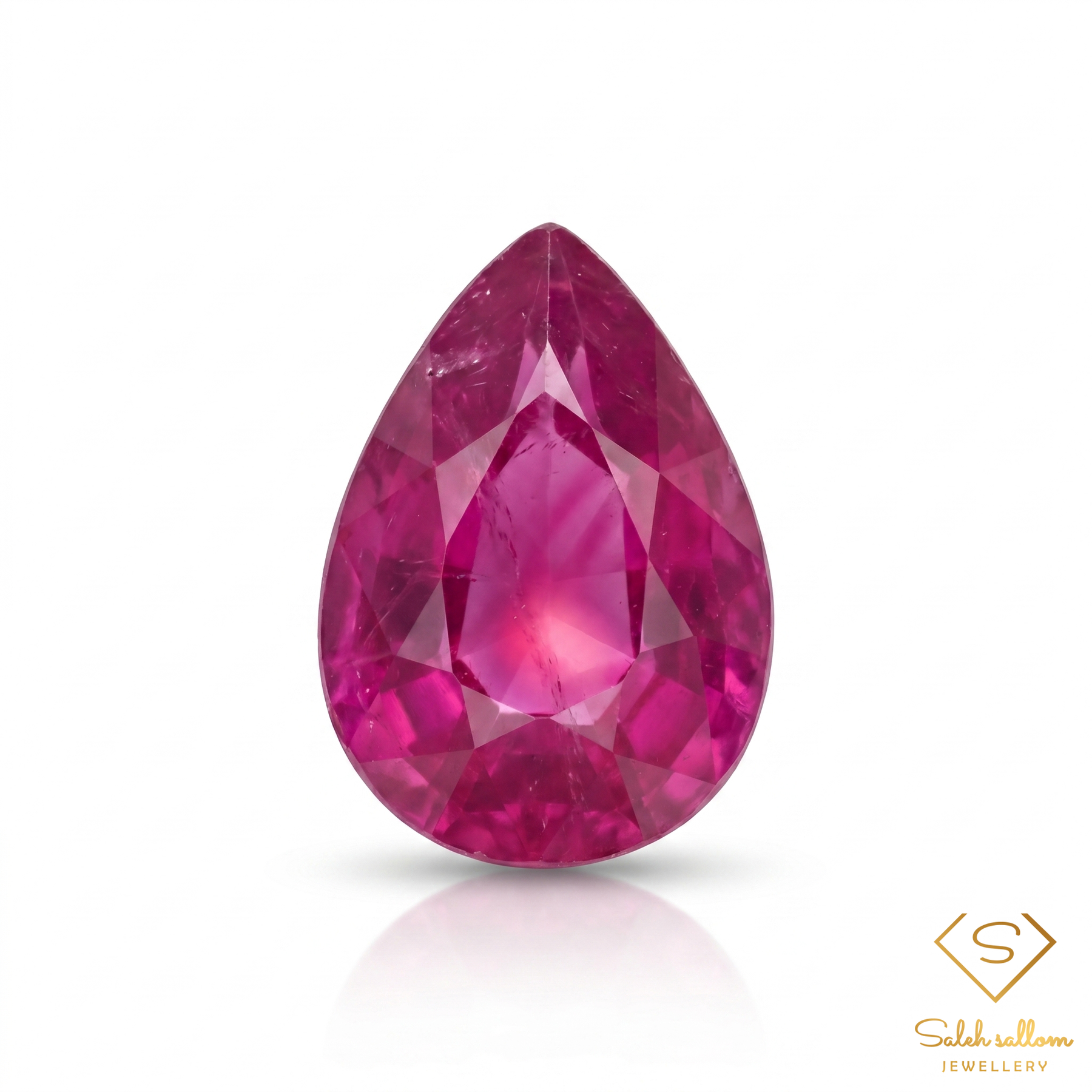 Natural Reddish Pink Ruby | 1.78 Carat Pear Cut Ruby | Vibrant Pinkish Red Gemstone