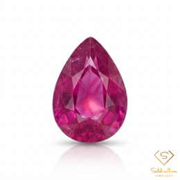 Natural Reddish Pink Ruby | 1.78 Carat Pear Cut Ruby | Vibrant Pinkish Red Gemstone