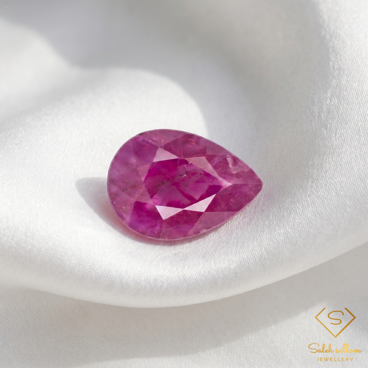 Natural Reddish Pink Ruby | 1.78 Carat Pear Cut Ruby | Vibrant Pinkish Red Gemstone