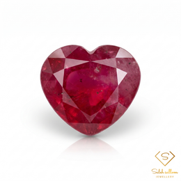 Natural Purplish Red Ruby | 1.92 Carat Heart Cut Ruby | Romantic Heart-Shaped Ruby Gemstone
