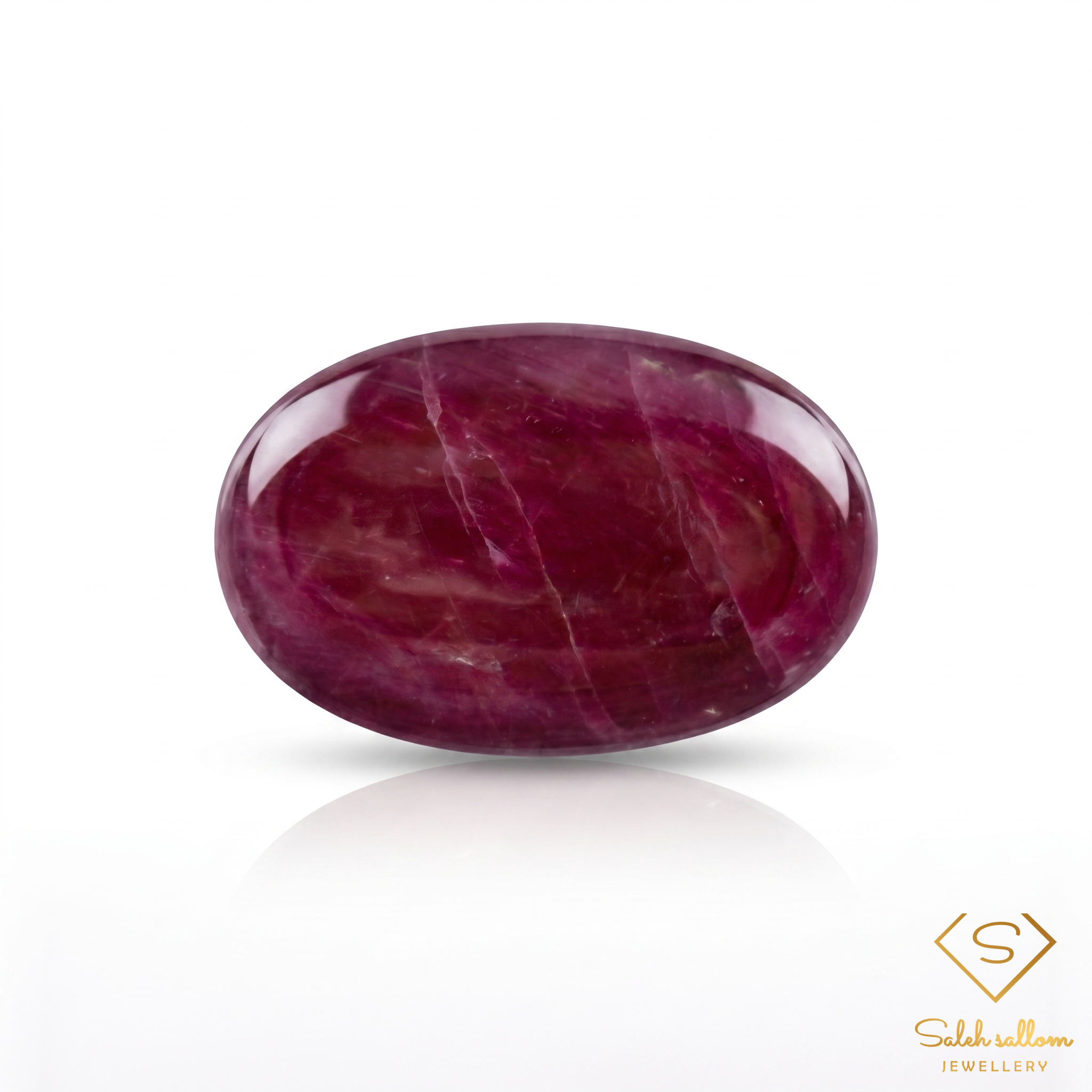 Natural Purplish Red Sapphire Cabochon | 22.81 Carat Oval Cabochon | Collector Gemstone Main image