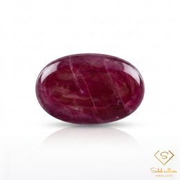 Natural Purplish Red Sapphire Cabochon | 22.81 Carat Oval Cabochon | Collector Gemstone