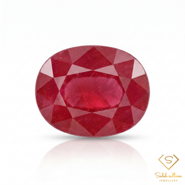 Natural Purplish Red Ruby | 17.38 Carat Oval Mixed Cut | Heated Glass-Filled Collector Gemstone