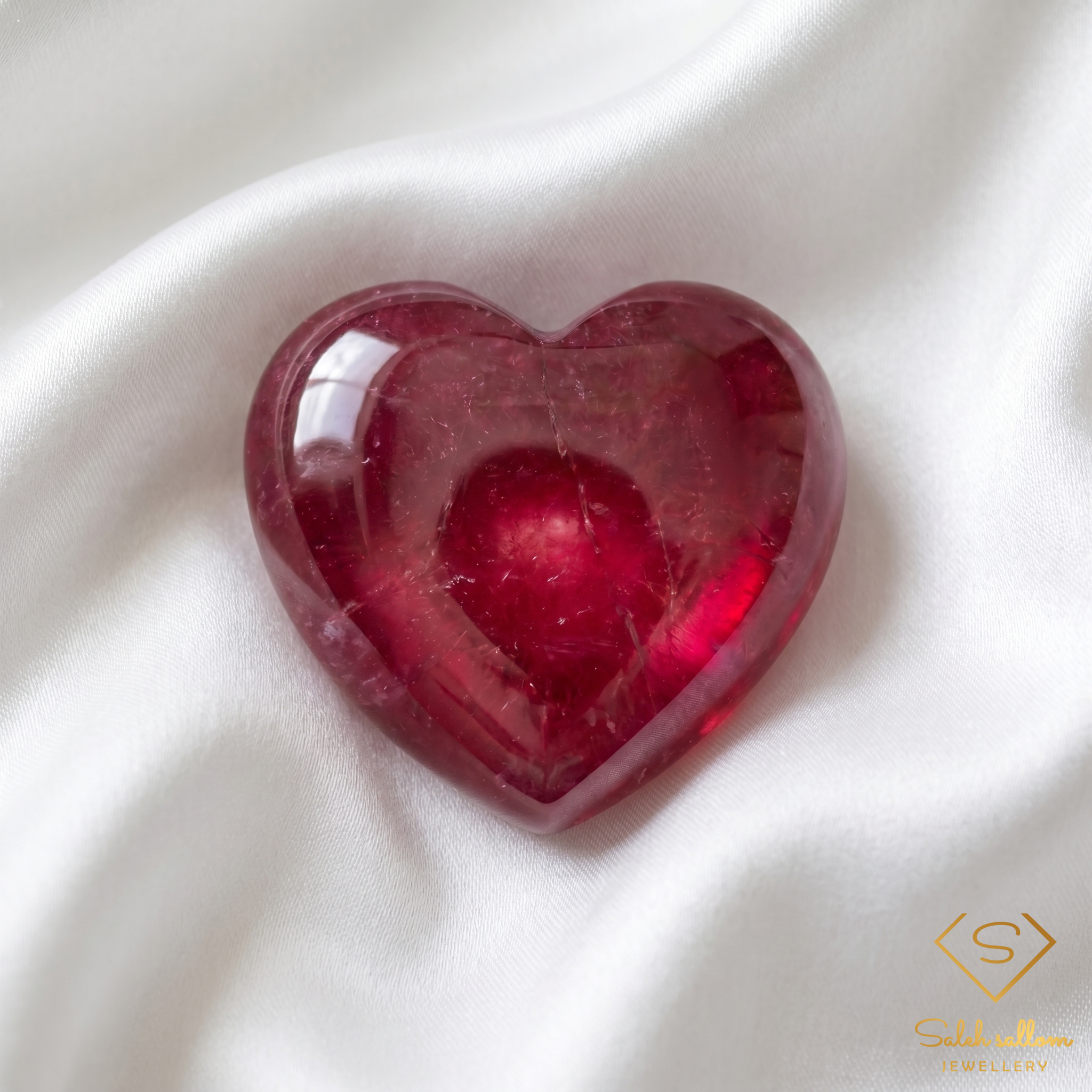 Natural Heated Glass-Filled Ruby | 29.84 Carat Heart Cabochon | African Statement Gemstone Secondary image