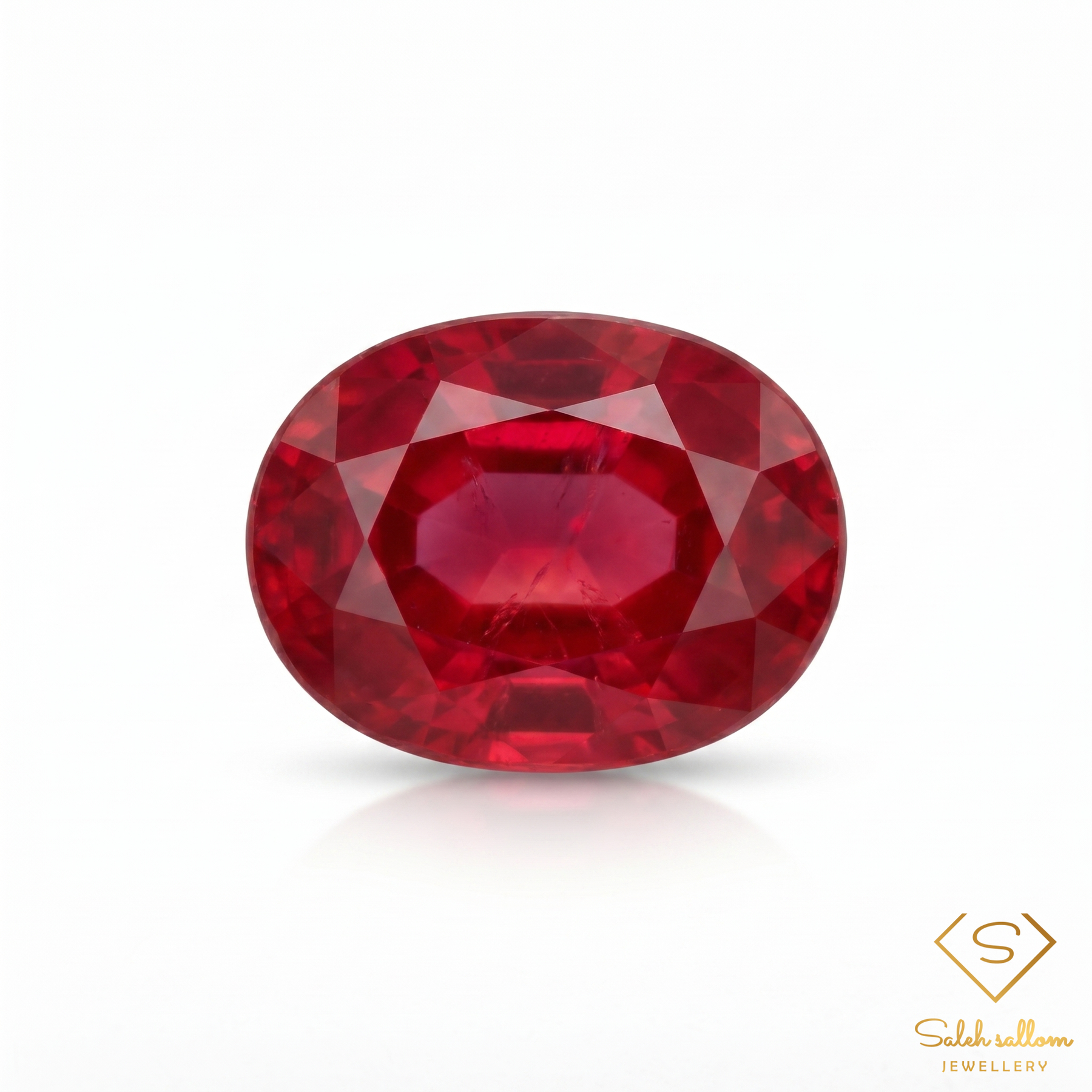 Natural Pinkish Red Ruby | 2.20 Carat Oval Mixed Cut | Heated Glass-Filled Ruby Gemstone
