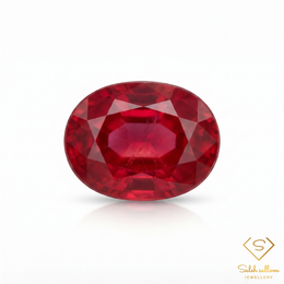 Natural Pinkish Red Ruby | 2.20 Carat Oval Mixed Cut | Heated Glass-Filled Ruby Gemstone