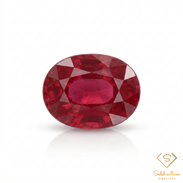 Natural Rich Red Ruby | 1.85 Carat Oval Mixed Cut | Mozambique Ruby (Heated Glass-Filled)