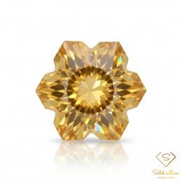 Natural Citrine | 1.62 Carat Custom Star Cut | Precision Fantasy-Cut Golden Citrine