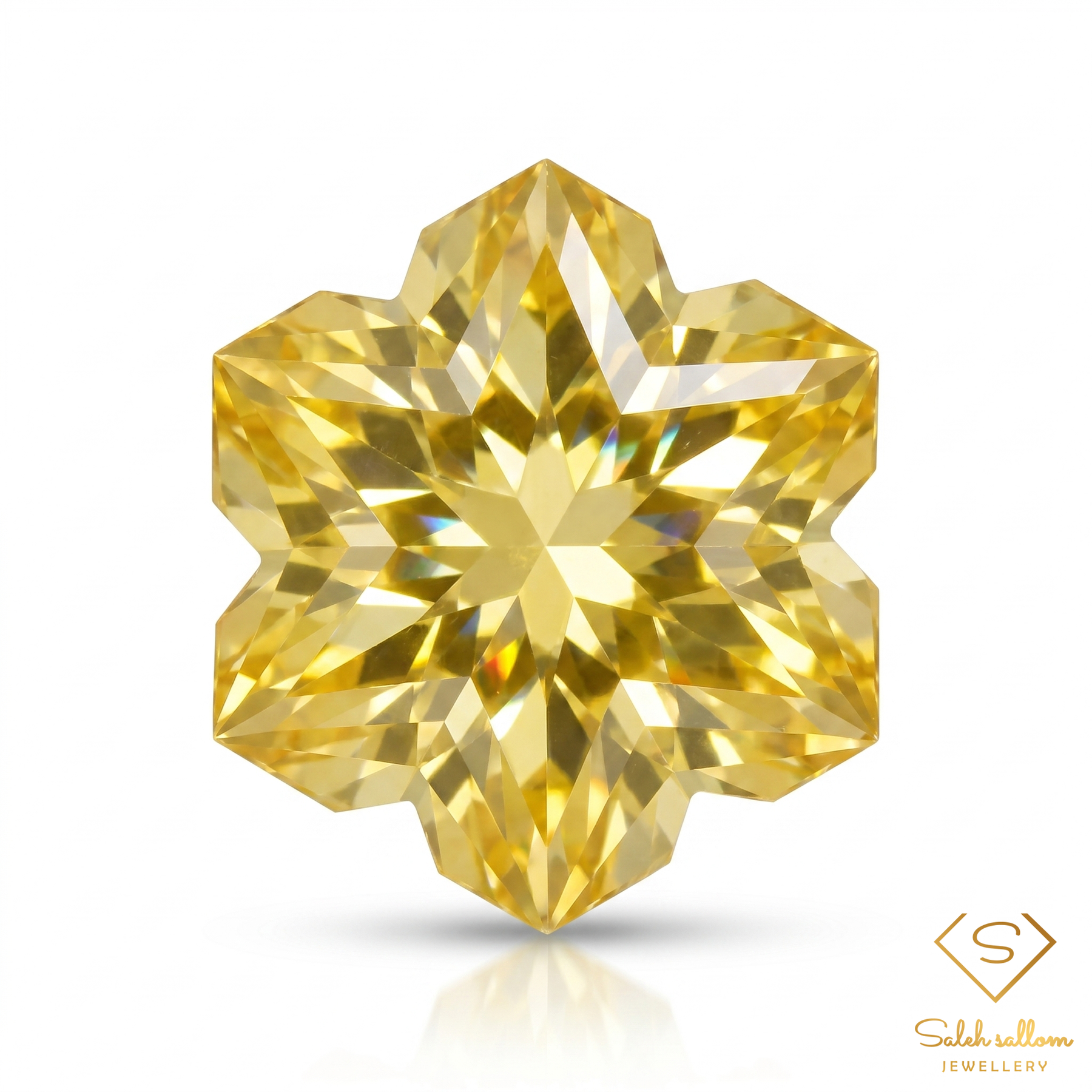 Natural Citrine | 2.00 Carat Custom Snowflake Fantasy Cut | Precision Artistic Citrine Gemstone