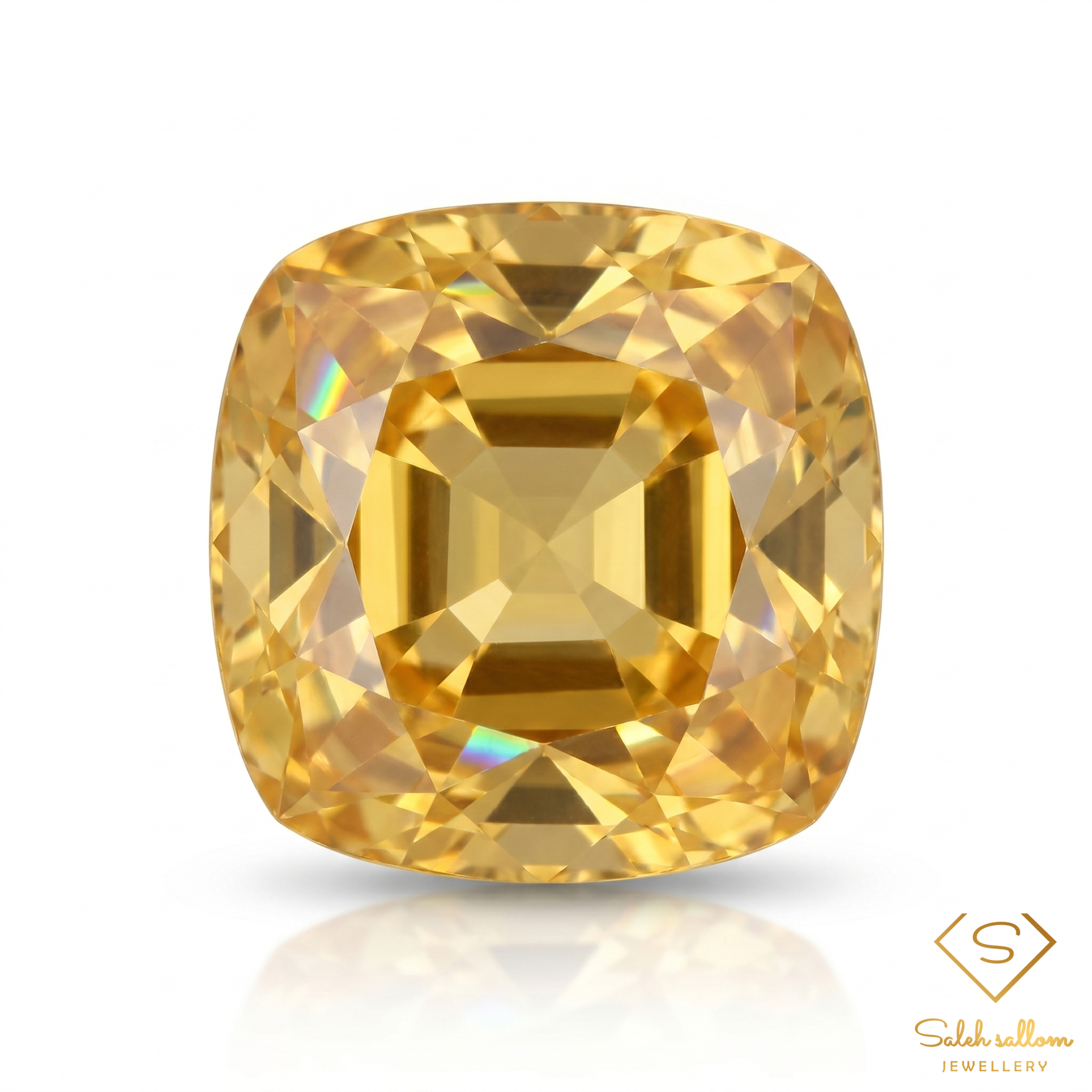 Natural Citrine | 1.38 Carat Cushion Cut | Vibrant Golden Yellow Citrine Gemstone