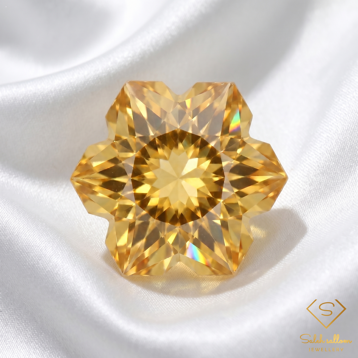 Natural Citrine | 1.62 Carat Custom Star Cut | Precision Fantasy-Cut Golden Citrine
