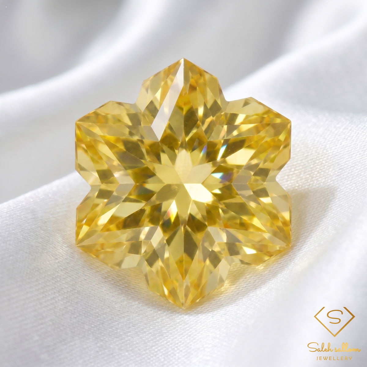 Natural Citrine | 2.00 Carat Custom Snowflake Fantasy Cut | Precision Artistic Citrine Gemstone