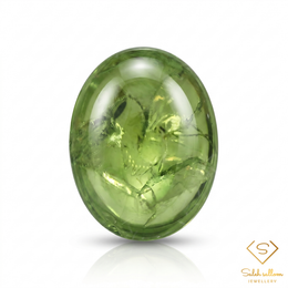 Natural Peridot Cabochon | 1.53 Carat Oval Cut | Transparent Green Peridot Gemstone