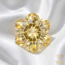 Natural Citrine | 1.97 Carat Custom Snowflake Fantasy Cut | Precision Artistic Golden Citrine