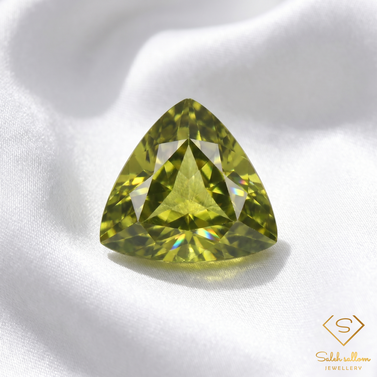 Natural Peridot | 1.65 Carat Trillion Cut | Vibrant Olive Green Peridot Gemstone