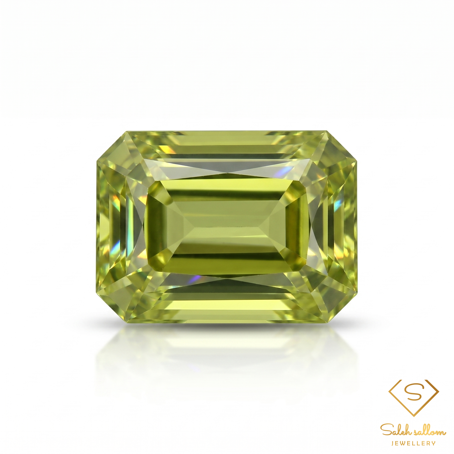 Natural Peridot | 1.20 Carat Emerald Cut | Transparent Lime Green Peridot Gemstone