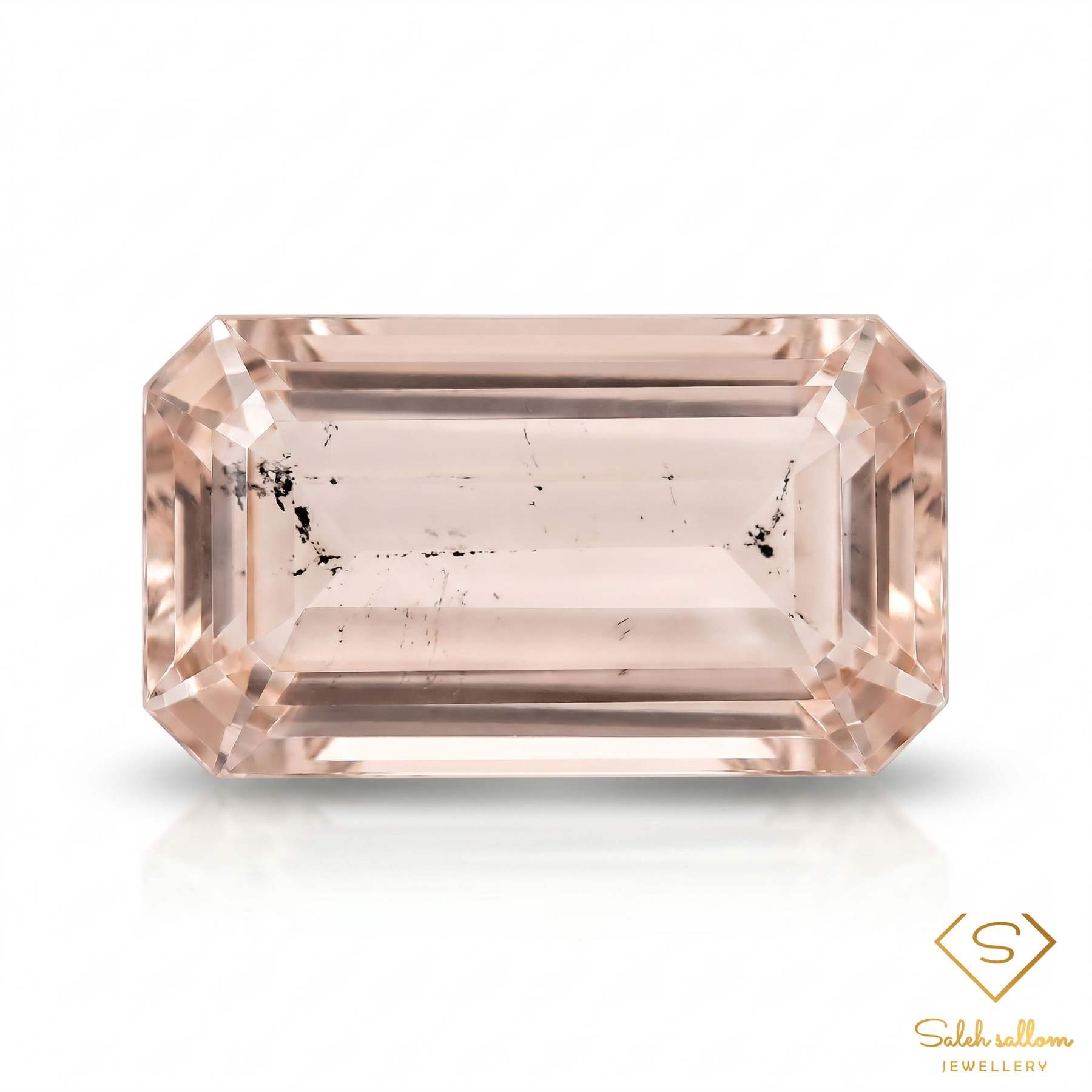 Natural Morganite | 3.03 Carat Emerald Cut | Peach Pink Beryl Gemstone