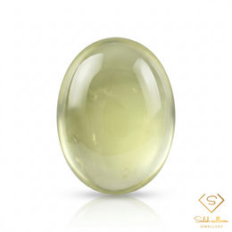Natural Prehnite | 2.59 Carat Oval Cabochon | Translucent Apple Green Gemstone