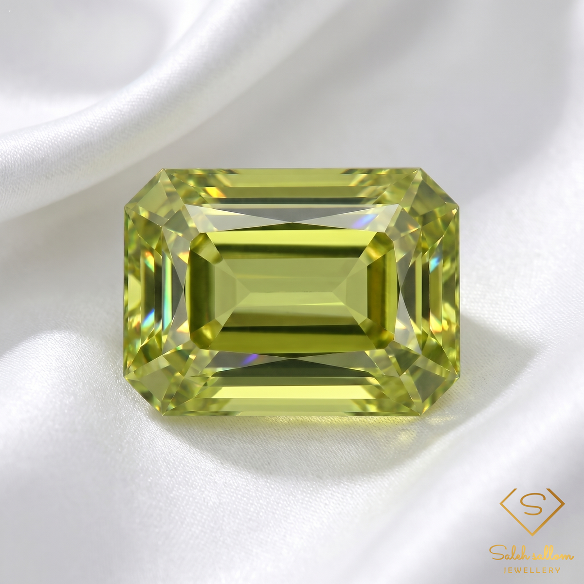 Natural Peridot | 1.20 Carat Emerald Cut | Transparent Lime Green Peridot Gemstone