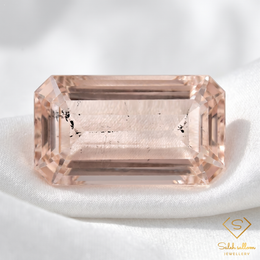 Natural Morganite | 3.03 Carat Emerald Cut | Peach Pink Beryl Gemstone