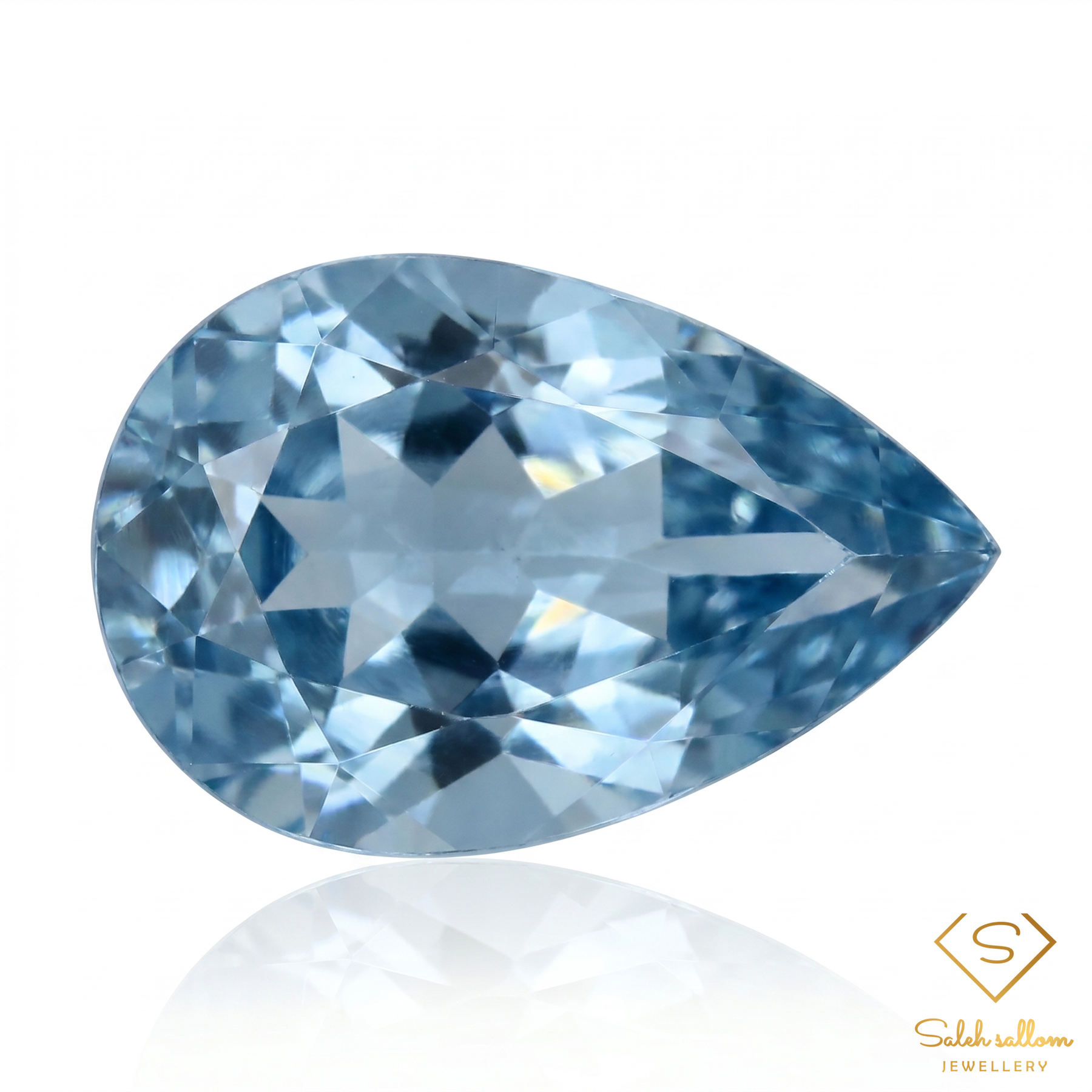 Natural Aquamarine | 0.34 Carat Pear Mixed Cut | Light Blue Transparent Aquamarine Gemstone