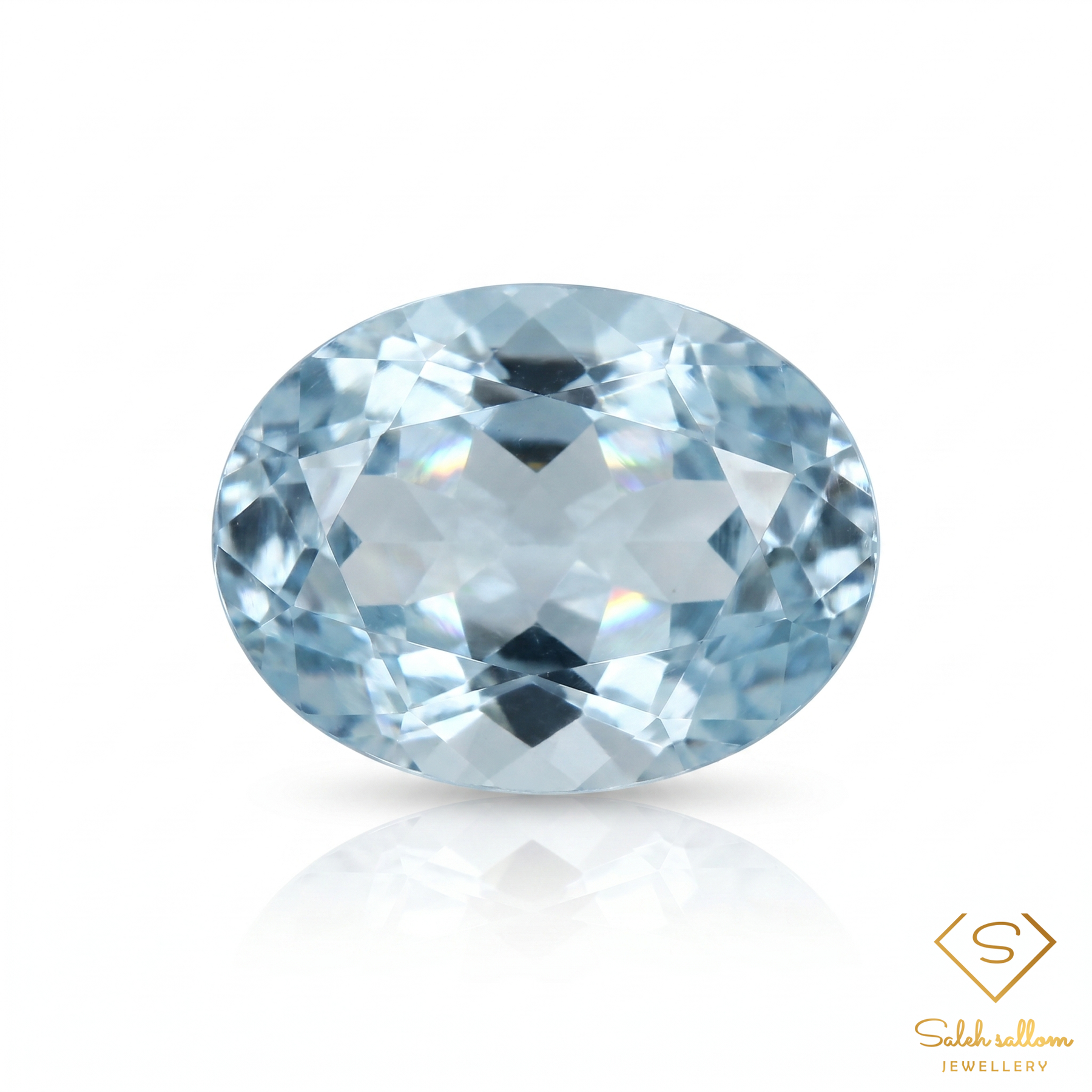 Natural Aquamarine | 1.12 Carat Oval Mixed Cut | Light Blue Transparent Aquamarine Gemstone