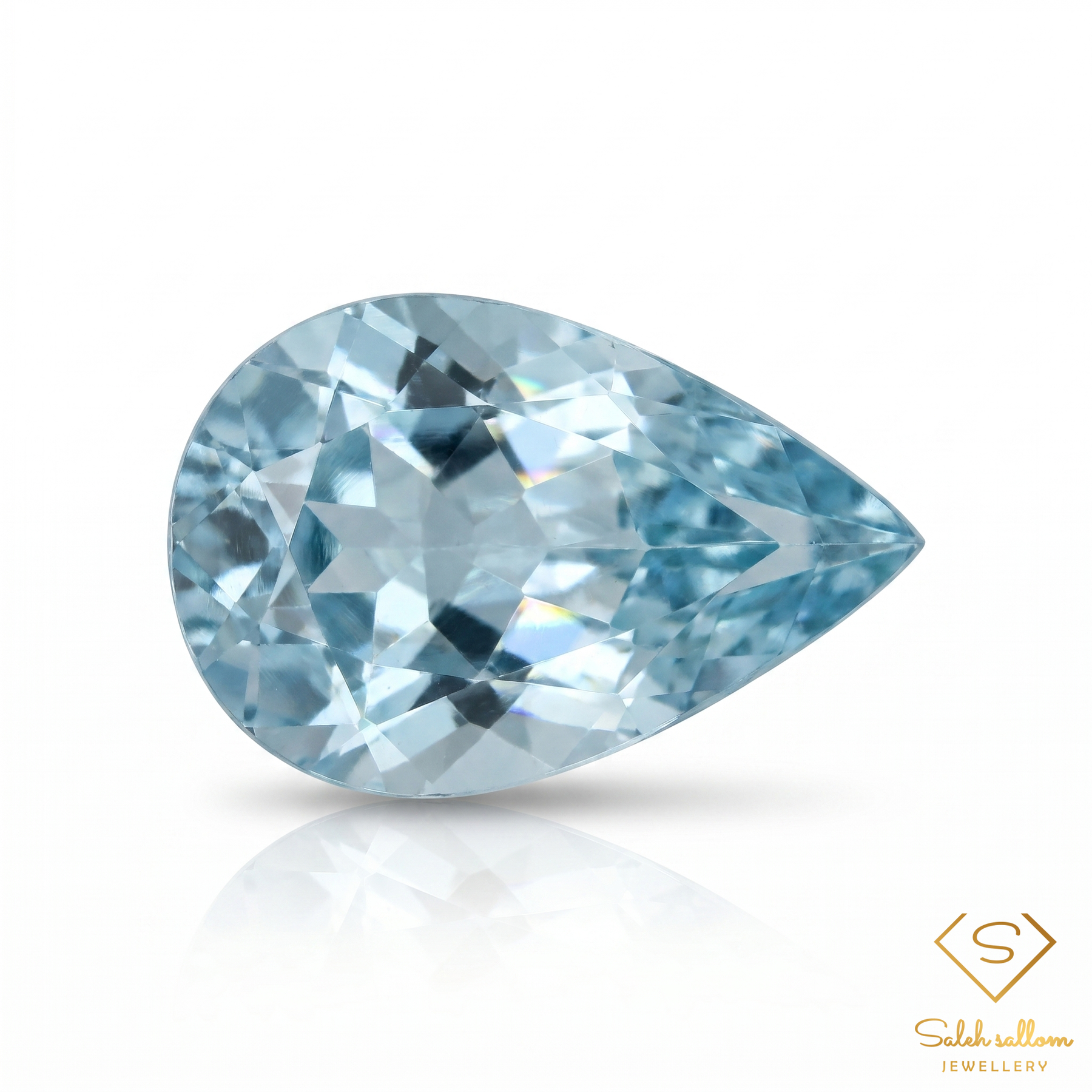 Natural Aquamarine | 0.57 Carat Pear Cut | Fine Light Blue Beryl Gemstone