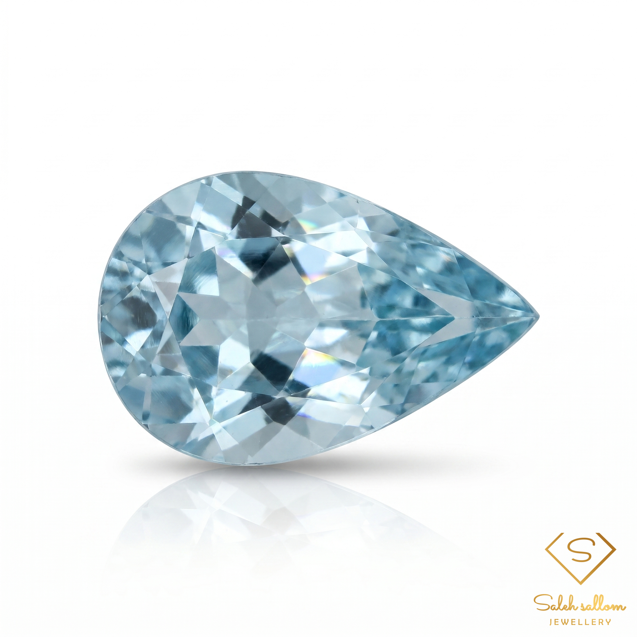 Natural Aquamarine | 0.57 Carat Pear Cut | Fine Light Blue Beryl Gemstone