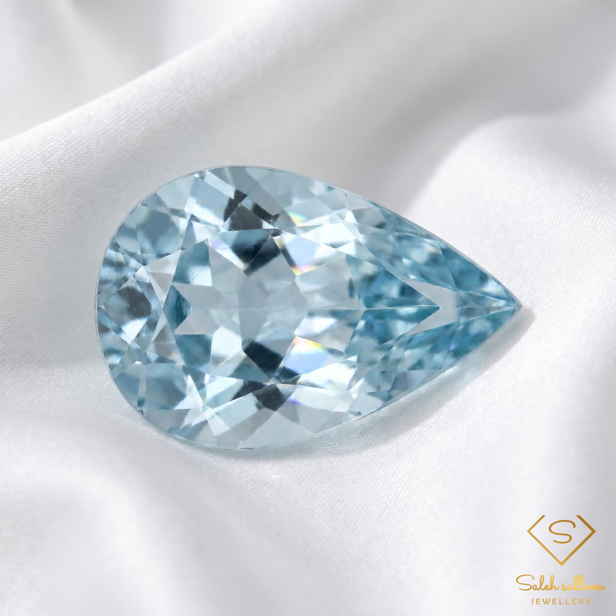 Natural Aquamarine | 0.57 Carat Pear Cut | Fine Light Blue Beryl Gemstone Secondary image