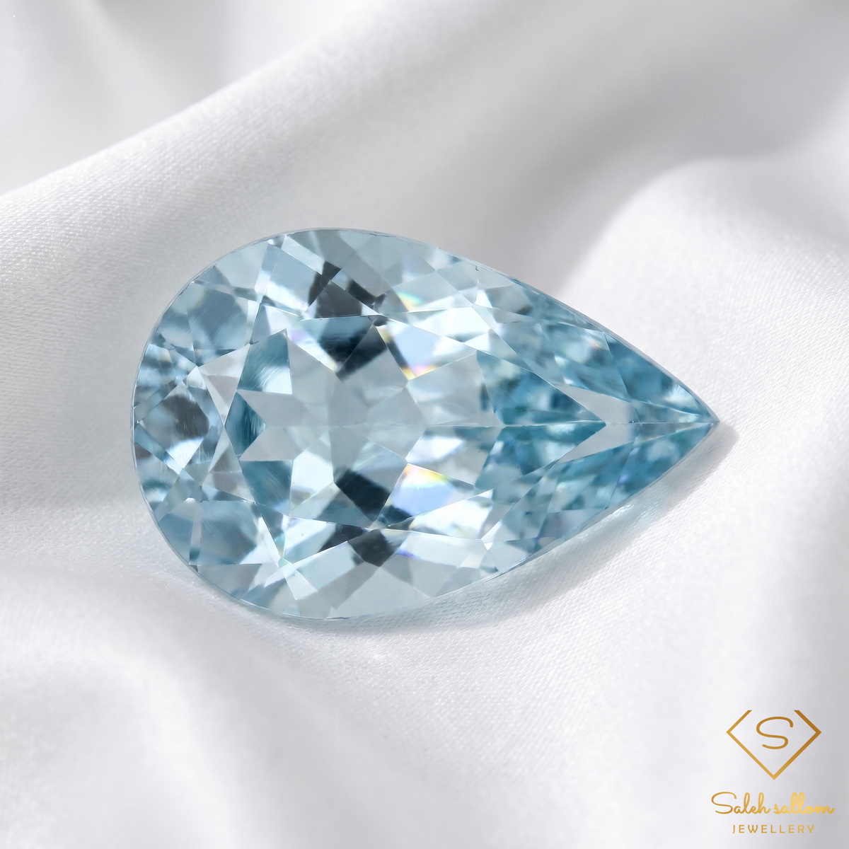 Natural Aquamarine | 0.32 Carat Pear Mixed Cut | Light Blue Transparent Aquamarine Gemstone