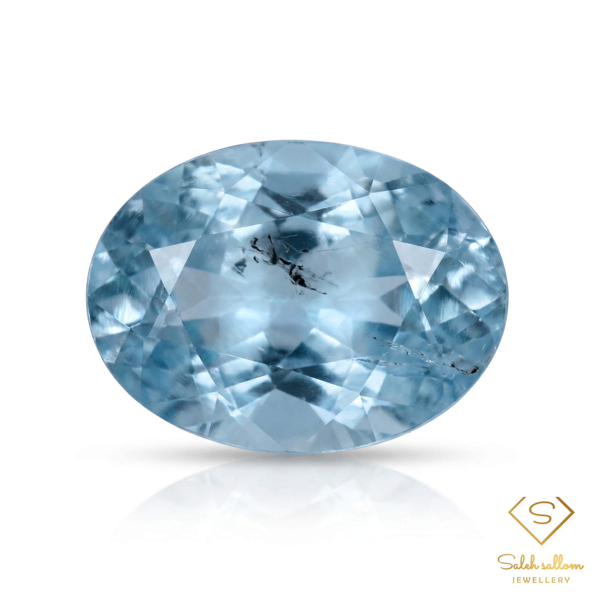 Natural Aquamarine | 1.10 Carat Oval Mixed Cut | Light Blue Included Aquamarine Gemstone Main image