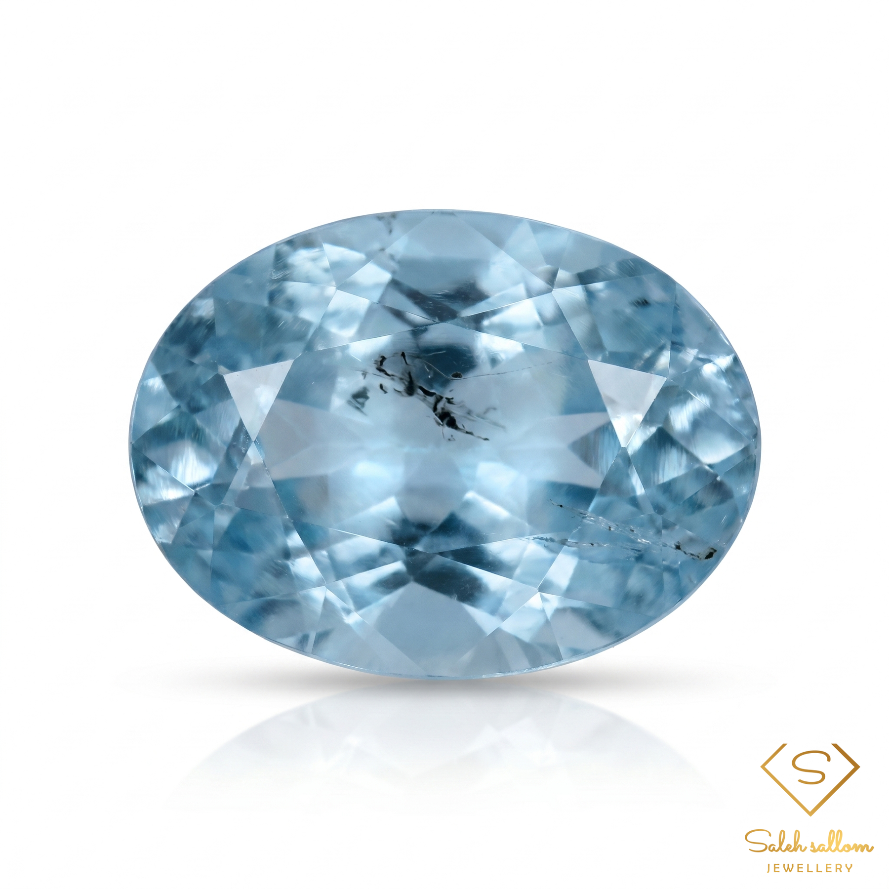 Natural Aquamarine | 1.10 Carat Oval Mixed Cut | Light Blue Included Aquamarine Gemstone