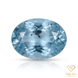 Natural Aquamarine | 1.10 Carat Oval Mixed Cut | Light Blue Included Aquamarine Gemstone