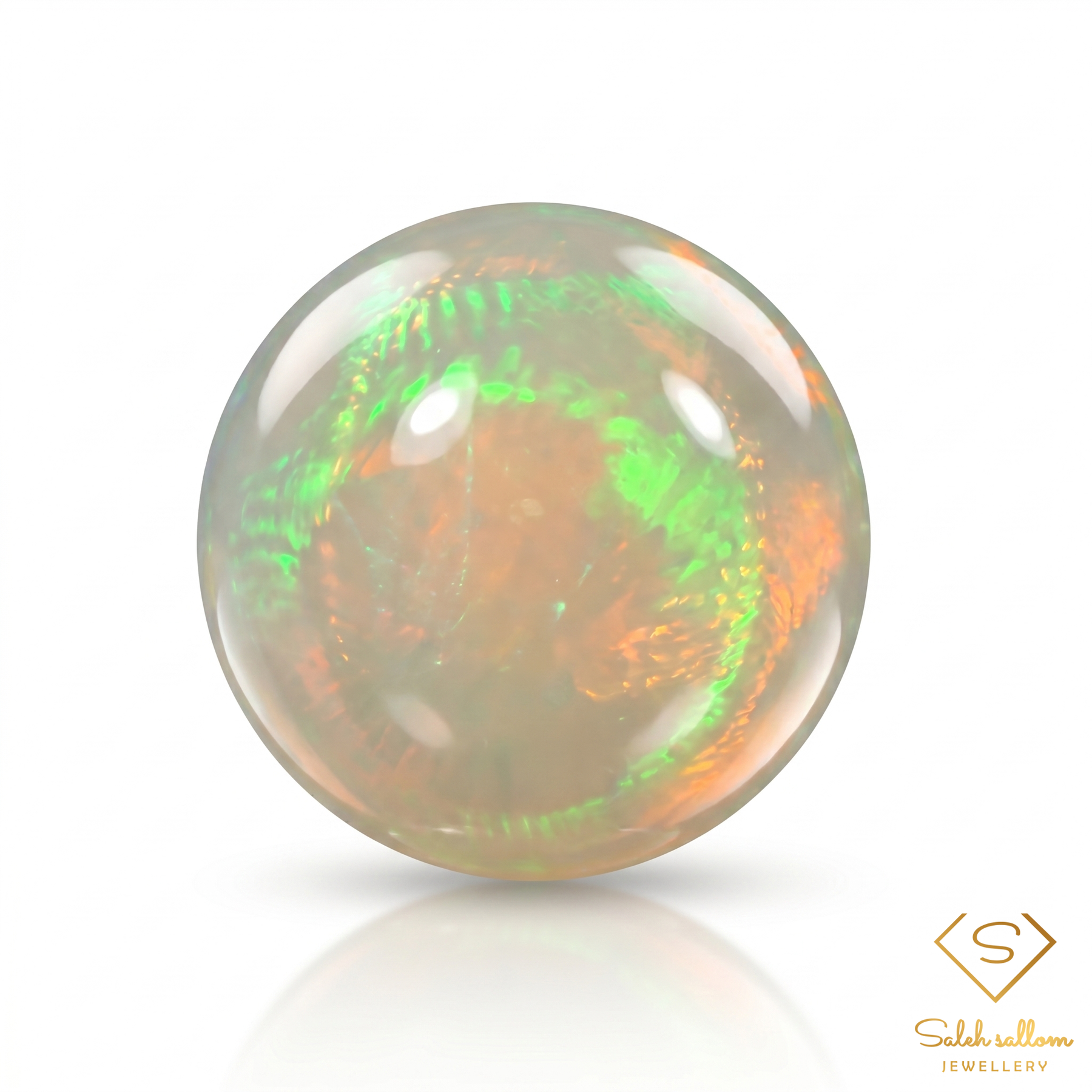 Natural Precious Opal | 0.16 Carat Round Cabochon | Vivid Play-of-Color Gemstone