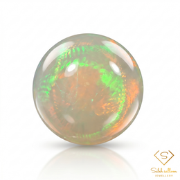 Natural Precious Opal | 0.16 Carat Round Cabochon | Vivid Play-of-Color Gemstone