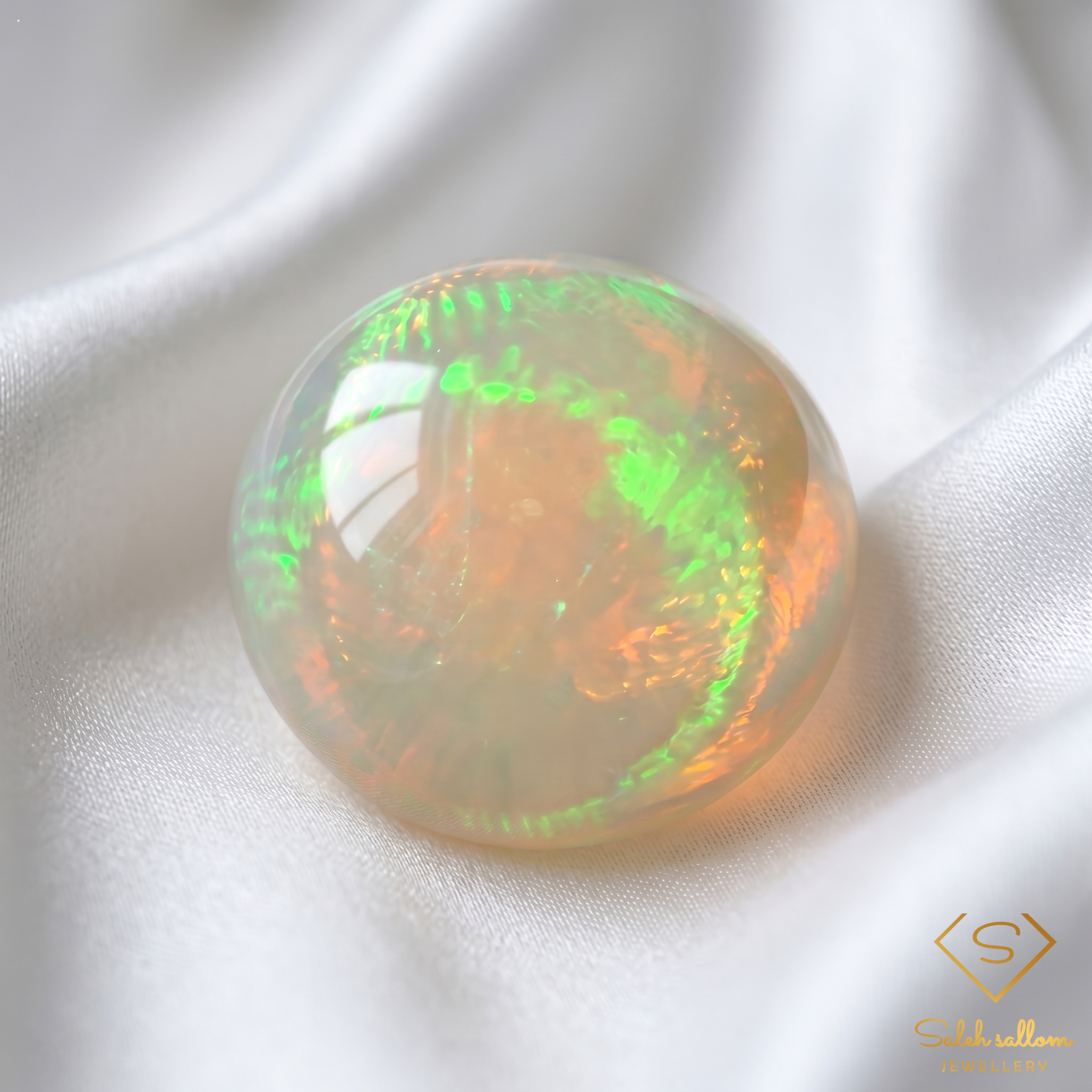 Natural Precious Opal | 0.16 Carat Round Cabochon | Vivid Play-of-Color Gemstone Secondary image