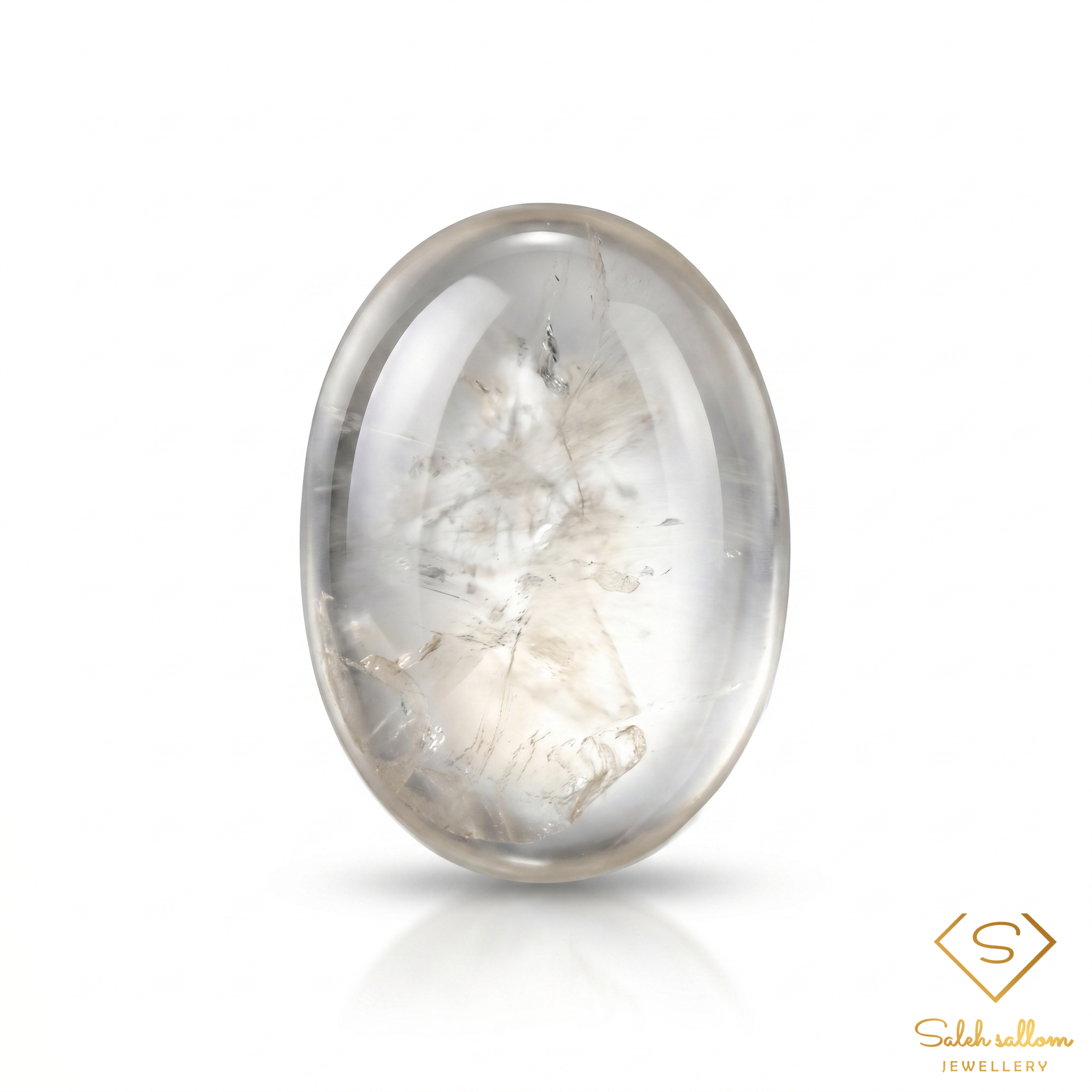 Natural Clear Quartz (Rock Crystal) Cabochon | 2.84 Carat Oval Gemstone | Transparent Collector Stone