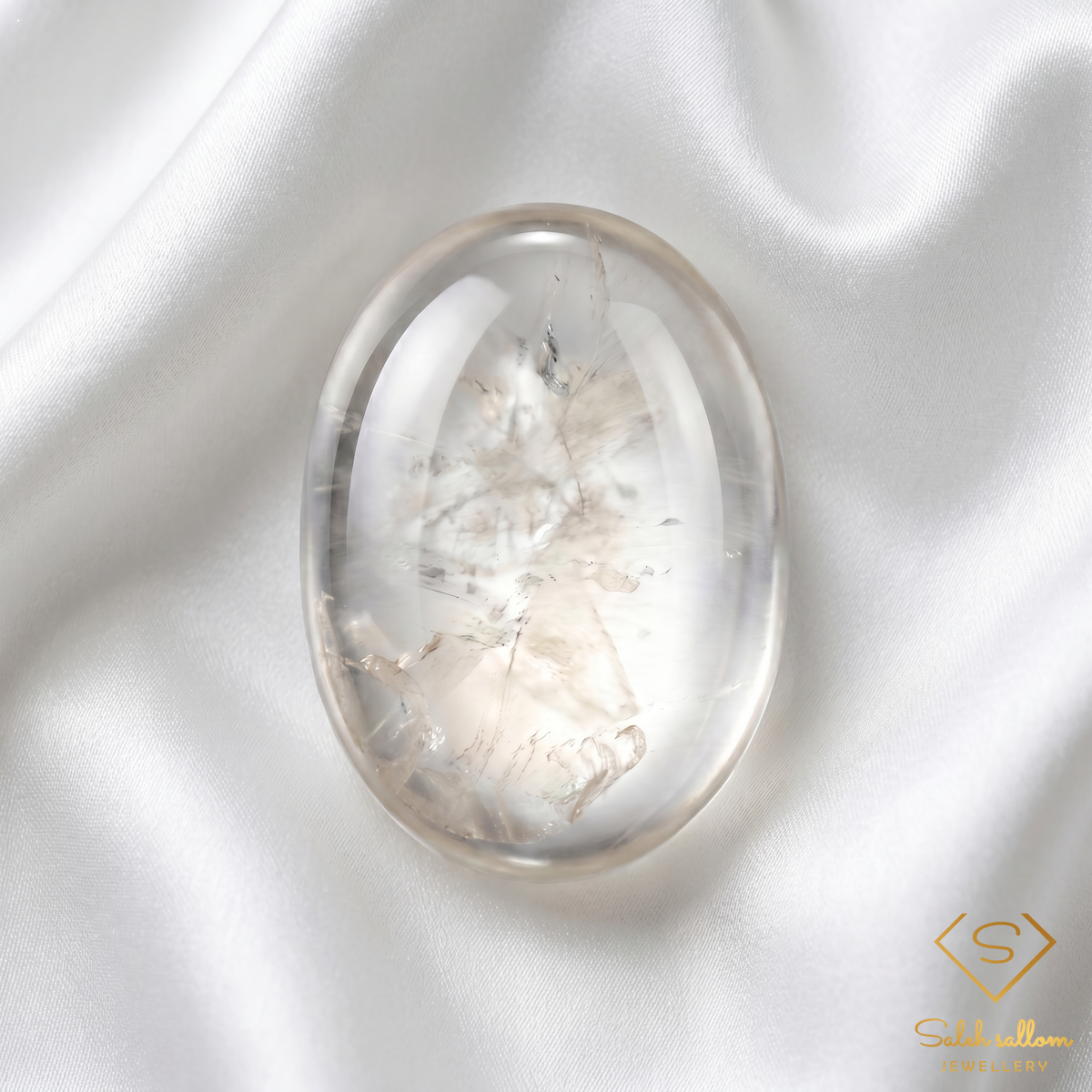 Natural Clear Quartz (Rock Crystal) Cabochon | 2.84 Carat Oval Gemstone | Transparent Collector Stone