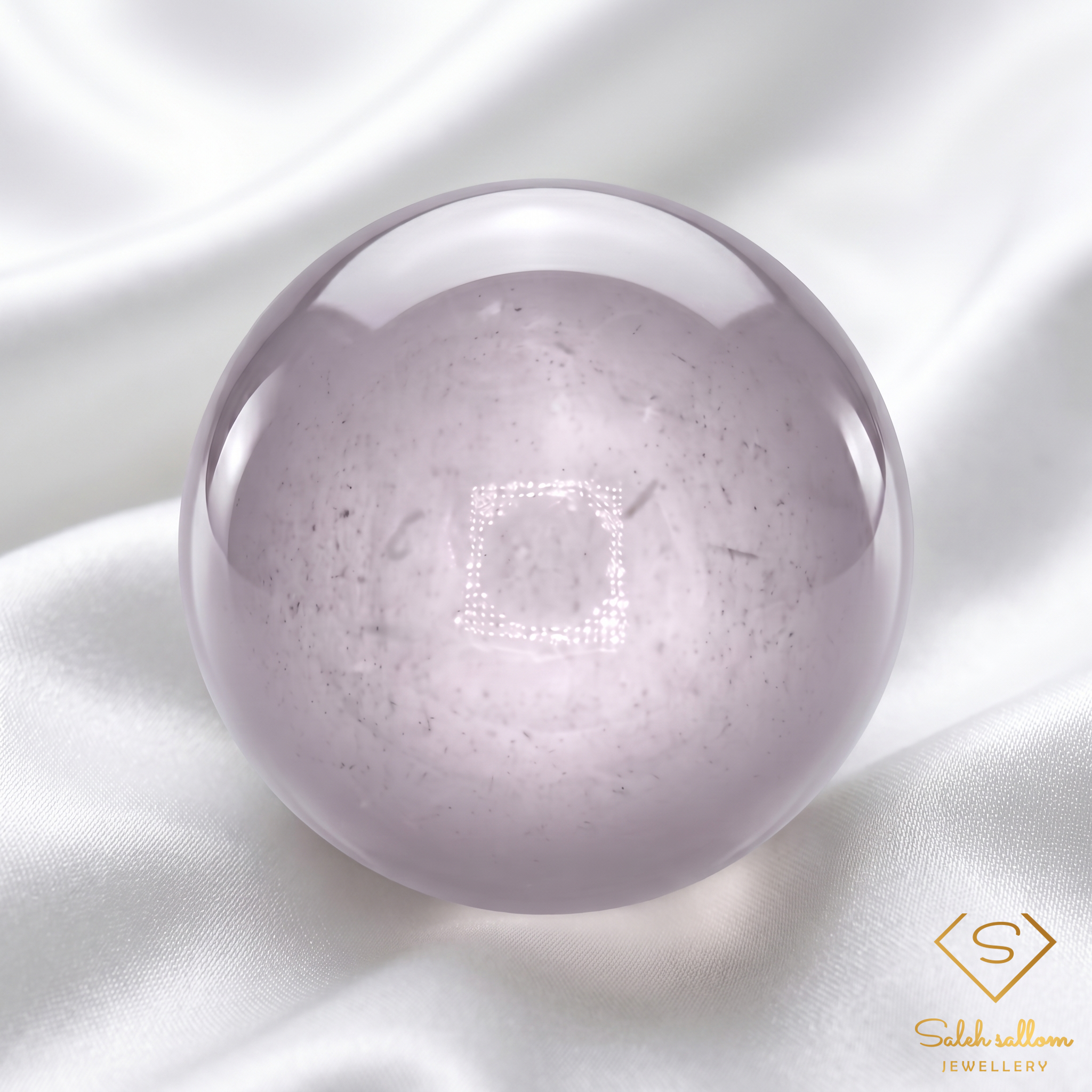 Natural Lavender Chalcedony Cabochon | 3.58 Carat Round Gemstone | Soft Purple Quartz Variety Secondary image