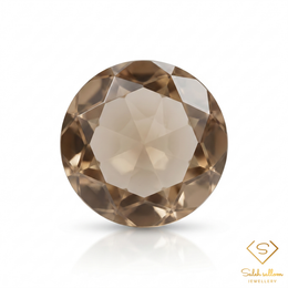 Natural Smoky Quartz | 2.18 Carat Round Rose Cut Gemstone | Elegant Champagne Brown Quartz