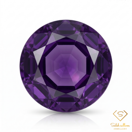 Natural Amethyst | 2.78 Carat Round Fantasy Cut Gemstone | Rich Purple Quartz