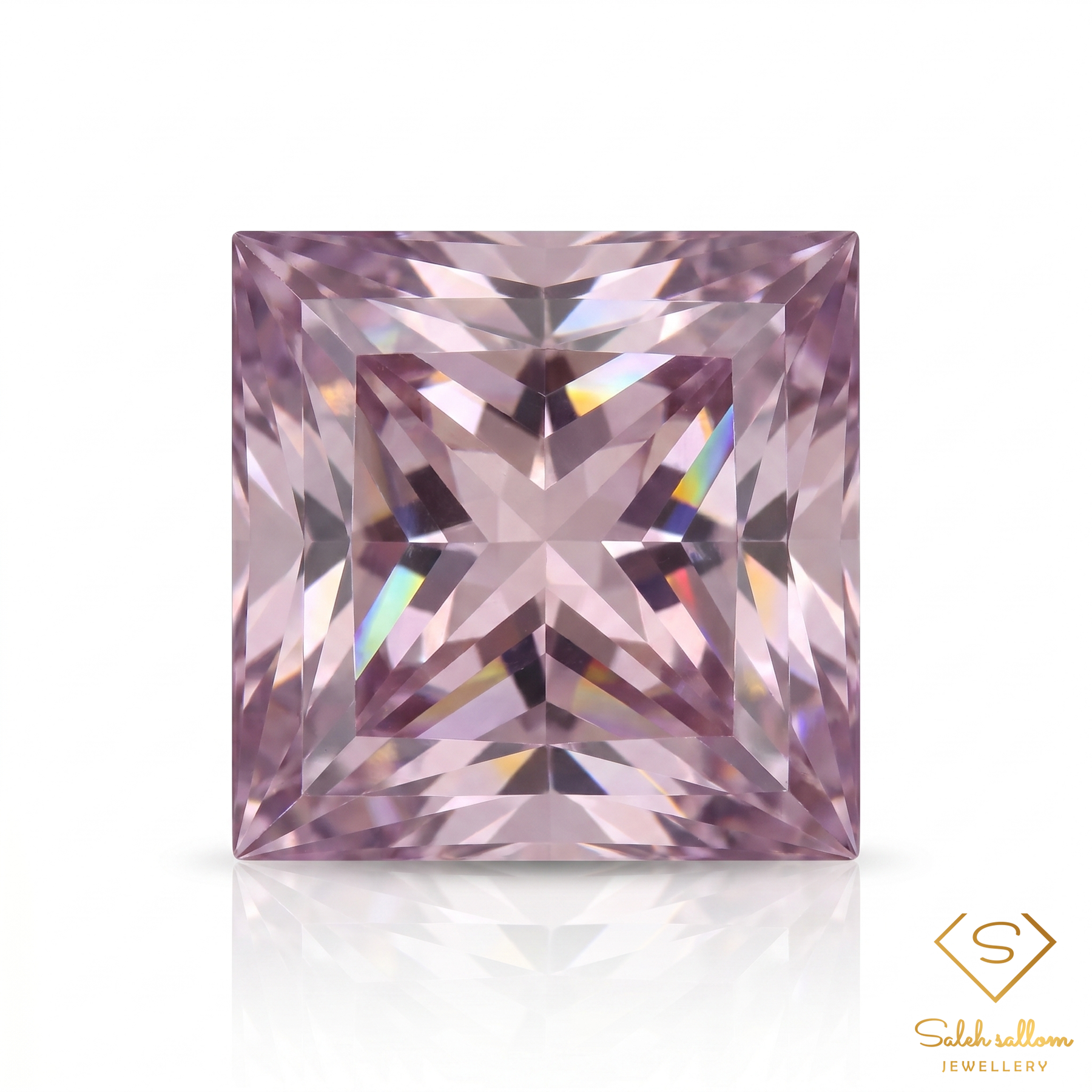 Natural Ametrine | 4.32 Carat Princess Cut Gemstone | Delicate Pinkish-Lilac Bi-Color Quartz