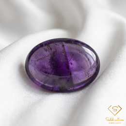 Natural Amethyst Cabochon Gemstone | 6.25 Carat Oval Purple Quartz | Collector & Jewelry Stone