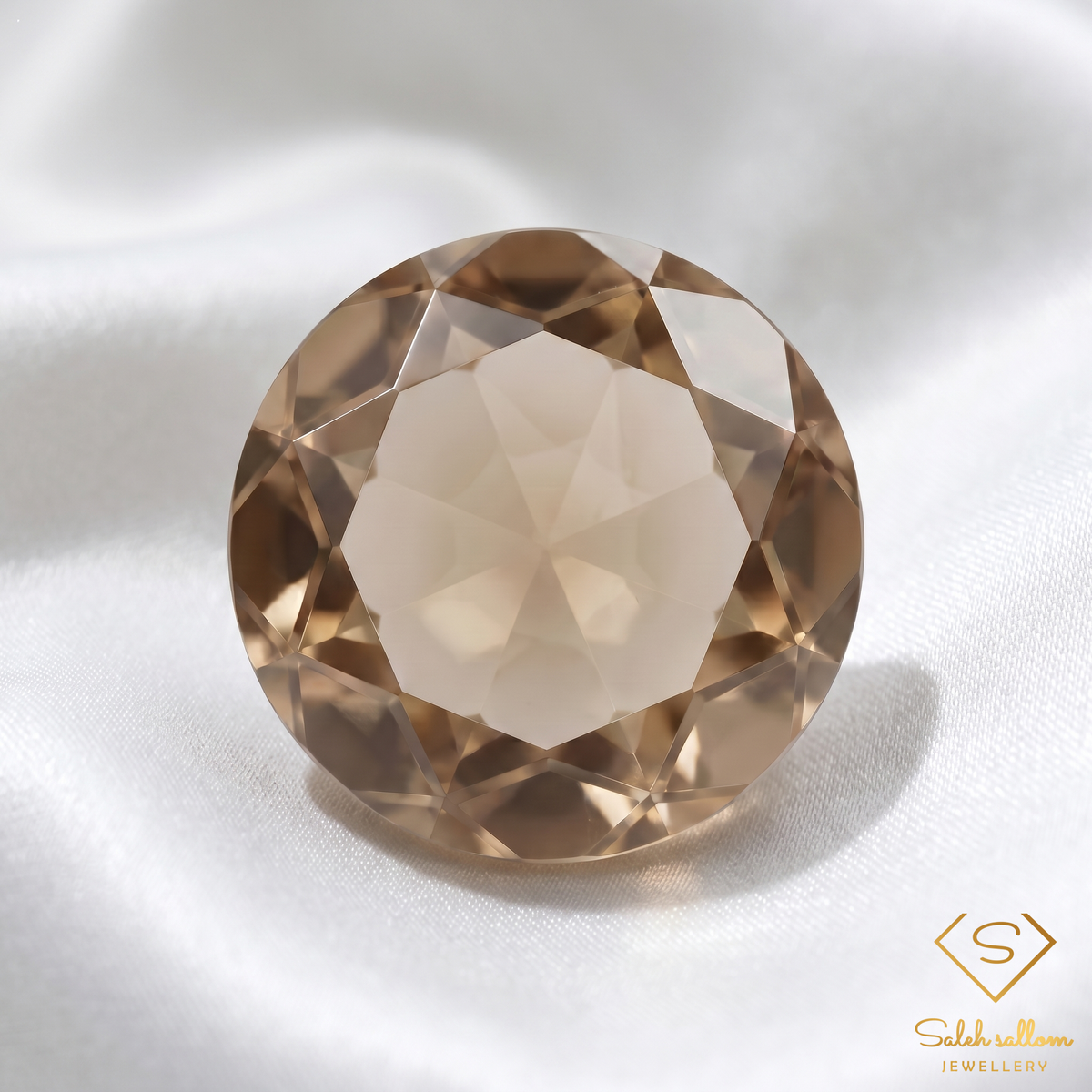 Natural Smoky Quartz | 2.18 Carat Round Rose Cut Gemstone | Elegant Champagne Brown Quartz