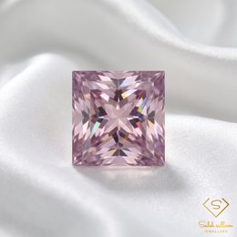 Natural Ametrine | 4.32 Carat Princess Cut Gemstone | Delicate Pinkish-Lilac Bi-Color Quartz