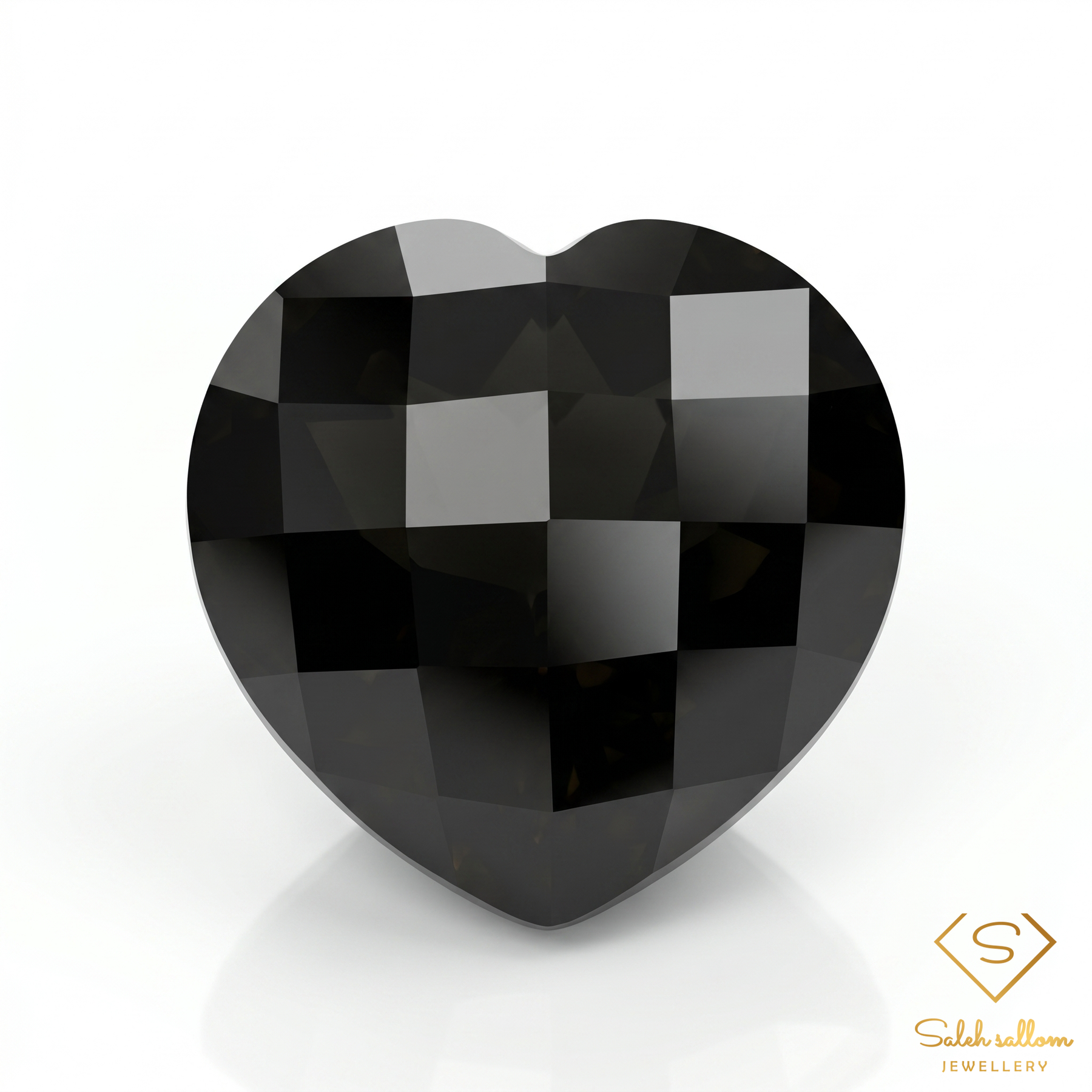 Natural Black Spinel | 5.76 Carat Heart Checkerboard Cut Gemstone | Premium Black Spinel