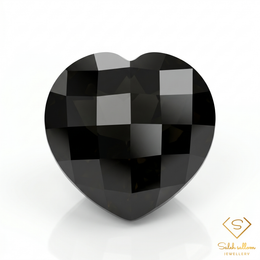 Natural Black Spinel | 5.76 Carat Heart Checkerboard Cut Gemstone | Premium Black Spinel